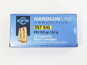 Show product details for 357 Sig Ammunition PPU12Grn FMJ FP