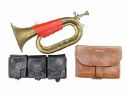 Show product details for Spanish Military Acessory Lot, Ammo and Medical Pouch w/Bugle Set #4260