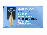 Show product details for 8x56r Mannlicher Ammunition PPU FMJ