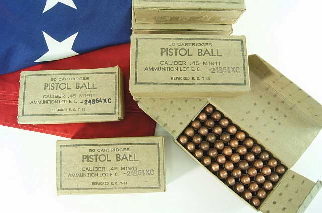 US Military 45 ACP Ammunition WW2 Evansville 1 Box - Ammo Collectable