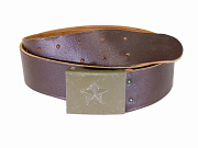 Czech Military Leather Belt w/Buckle Star Marked