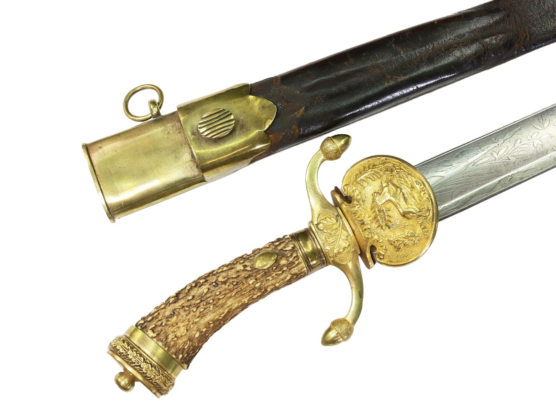 German 1920's Stag Handle Hunting Sword #4437