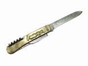 Show product details for Vintage French Brass Handle Coursolle Pocket Knife #4646