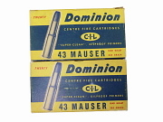 43 Mauser Ammunition Lot Dominion 2 Boxes #4749