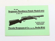 German MP32 Bergamnn Machine Pistol Manual Reprint