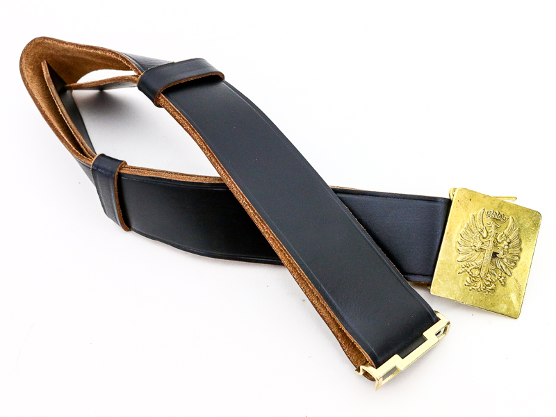 Spanish Military Leather Belt w/ Brass Buckle