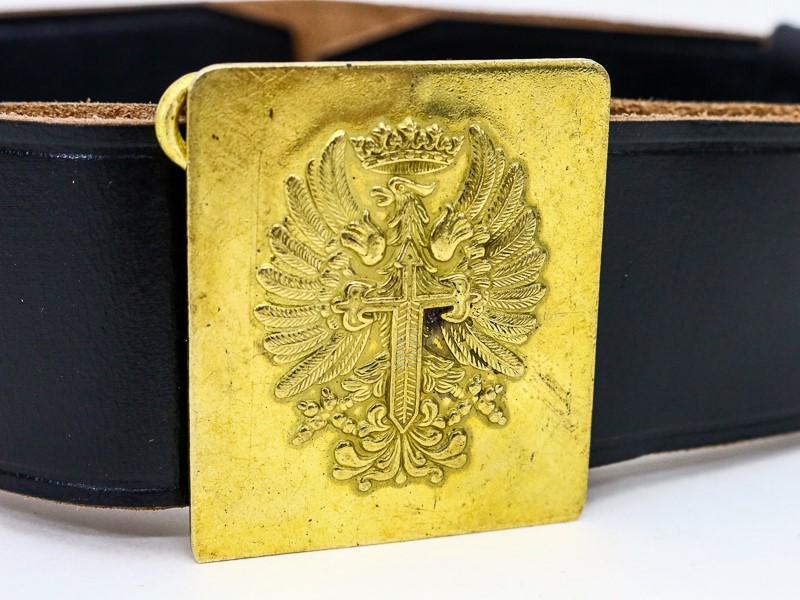 Spanish Military Leather Belt w/ Brass Buckle