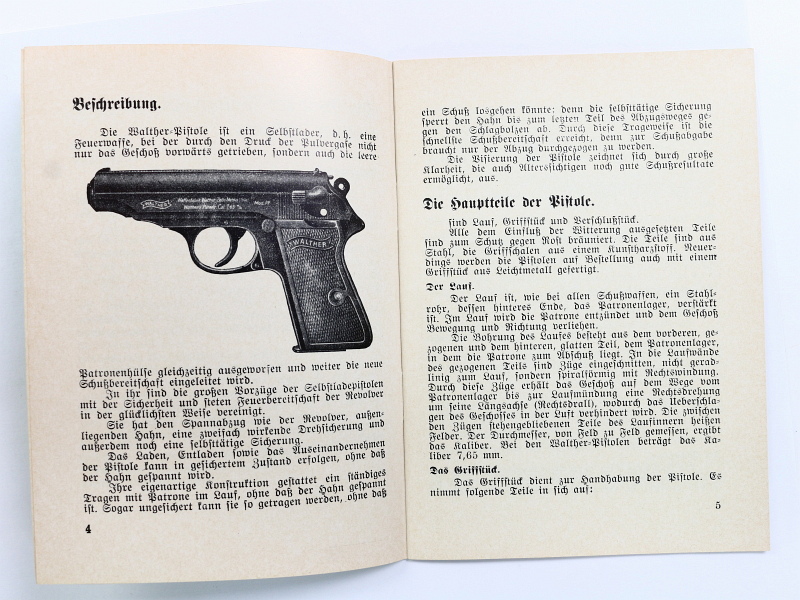 German Walther PP and PPK Pistol Manual Reprint